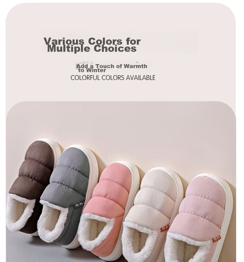 Huili Cotton Slippers with Cotton Lining, Warm And Thick, Suitable for Indoor And Outdoor Wear, Non-Slip, HL0795, Pink, Size 38-39 6