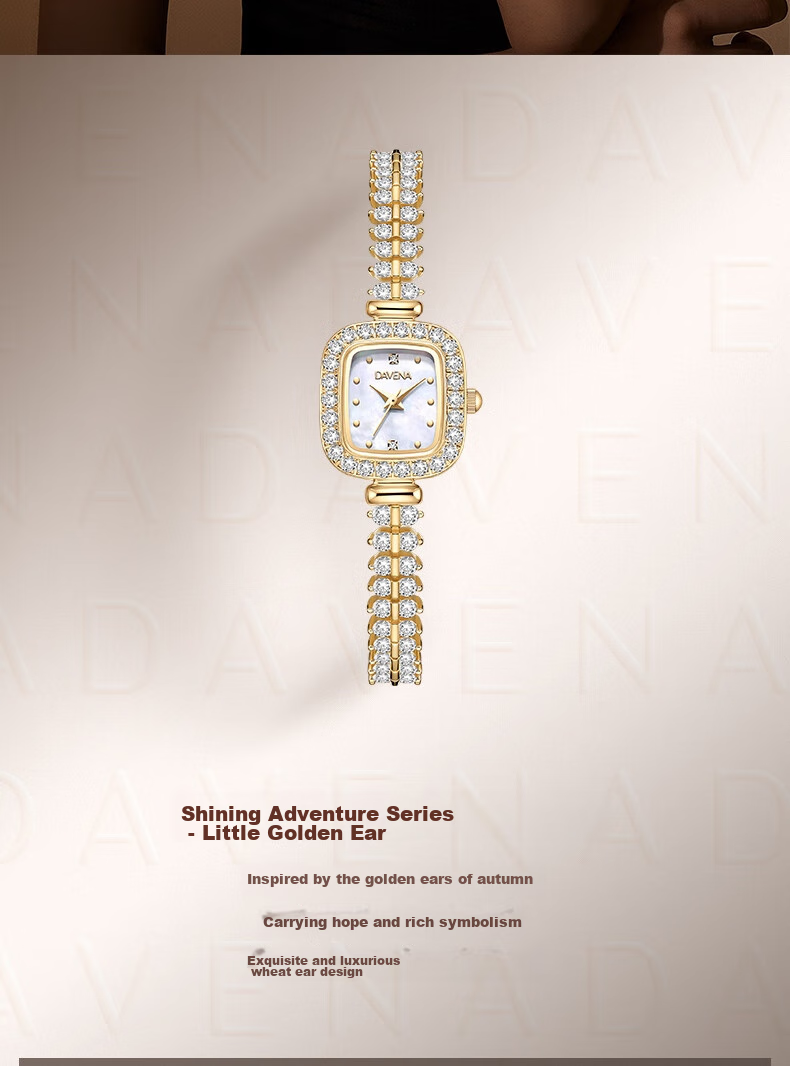 Davena [Celebrity Style] Tiweina Small Gold Spike Watch, Women's Luxury Niche Wristwatch, Birthday Gift for Girlfriend 2