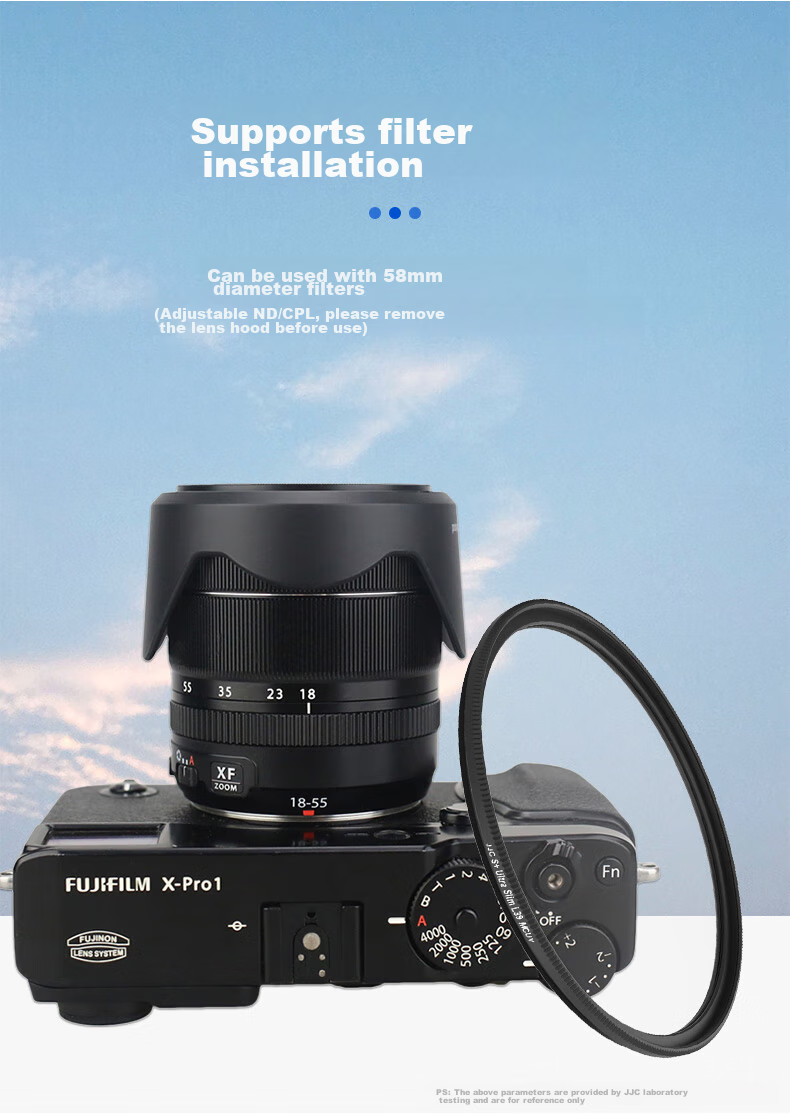 JJC Lens Hood for Fuji XF 18-55 R OIS, 58mm Lens, Compatible with XF 14mm f/2.8 Lens, XT20, XT30, XS10, XA3 5