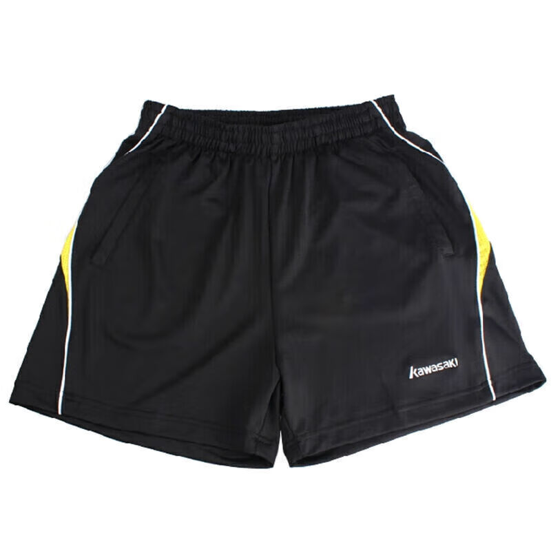 KAWASAKI Badminton Shorts, Unisex Casual Sports Shorts, Breathable Sweat-Wicking, Black YMB-181, XL