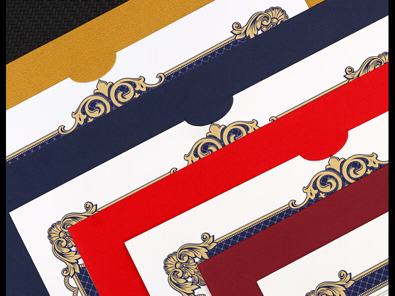Weiji A4 Horizontal Ribbon Knot Honor Certificate, Appointment Letter, Graduation Certificate Cover, Customized European-Style Certificate, Award Certificate, Document Frame, Certificate Set, Wine Red, 406H-WRD/5 20