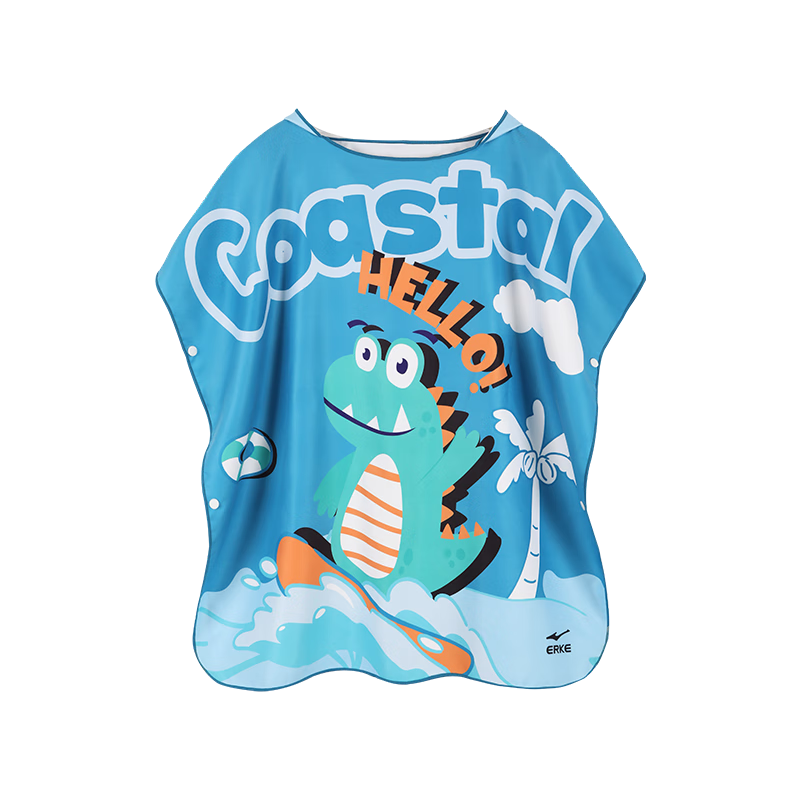 ERKE Children's Bath Towel, Super Absorbent And Quick-Drying, Girls' Shower Towel, Swimming-Specific Bathrobe, Portable Beach Towel, Navy Blue