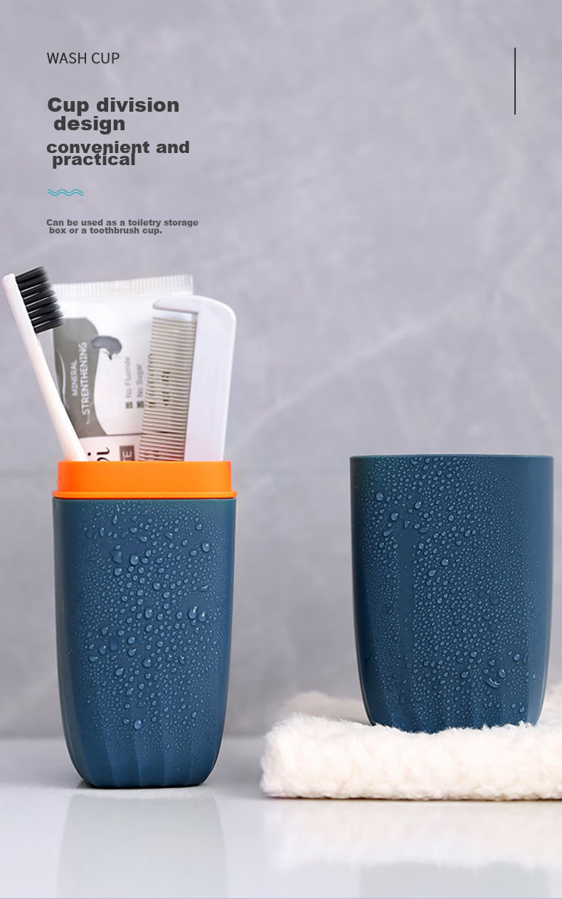 40,000 KM Travel Toiletry Set Portable Rinse Cup Refillable Bottles Foldable Toothbrush 3-Piece Travel Toiletry Kit 3