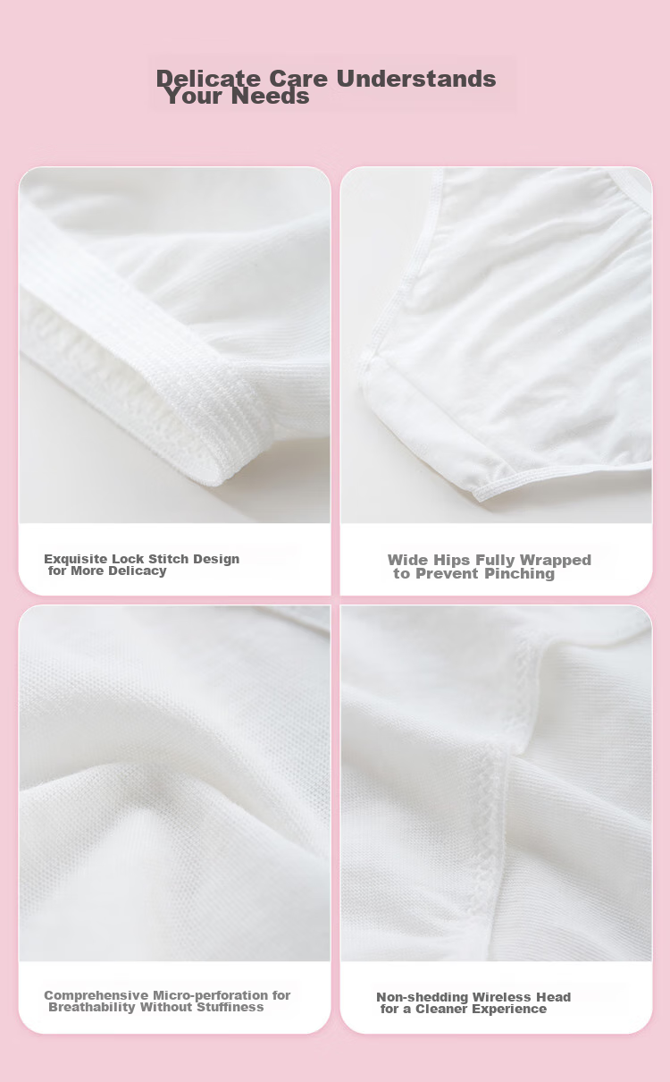 One's Member Disposable Pure Cotton Women's Underwear, Mid-Rise, EO Sterilized, No-Wash Daily Disposable Panties for Pregnant Women, Business Trips, Travel, 10-Pack, M Size 9
