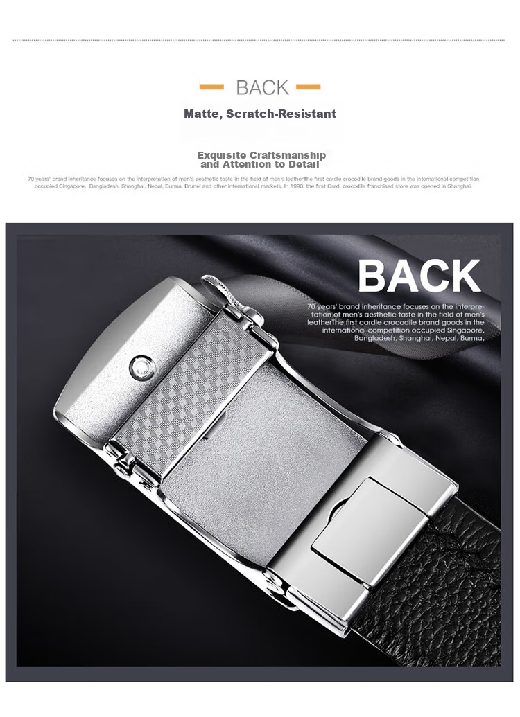 CARTELO Men's Casual Automatic Buckle Belt, Top-Grain Leather, Youth Business Trouser Belt, Gift for Boyfriend Or Father's Day 5