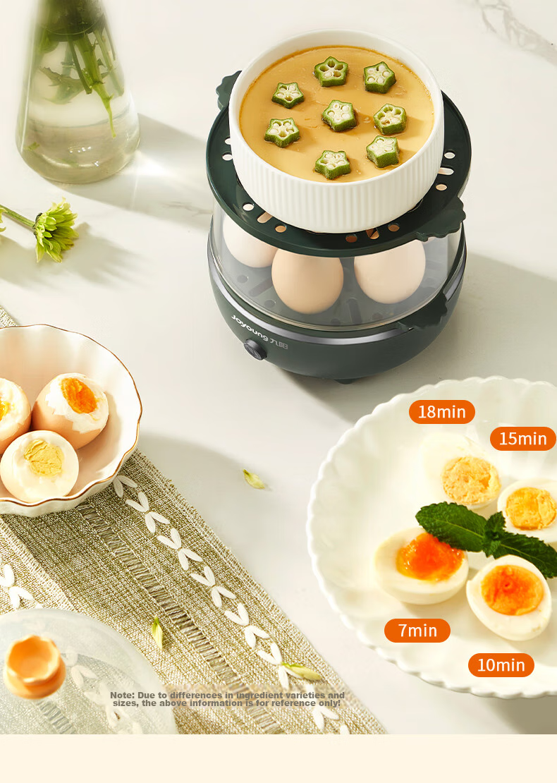 Joyoung Egg Cooker, Multifunctional Smart Steamer, One-Touch Start, Holds 7 Eggs, ZD7-GE130 6