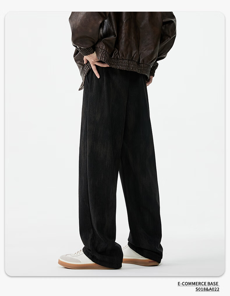 SWAMP AREA Casual Pants for Men And Women, Trendy Straight-Leg Loose-Fit American-Style Sweatpants K019 Beige 2XL 12