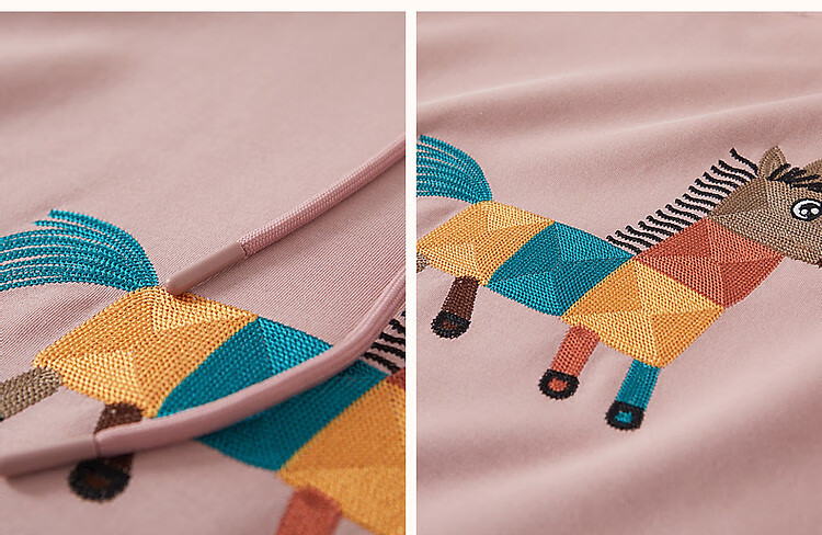 DME "Fresh Clothes and Angry Horses" Embroidered Hoodie, Spring and Autumn Age-Reducing Weapon, Soft 350G Air Layer Hooded Top 18