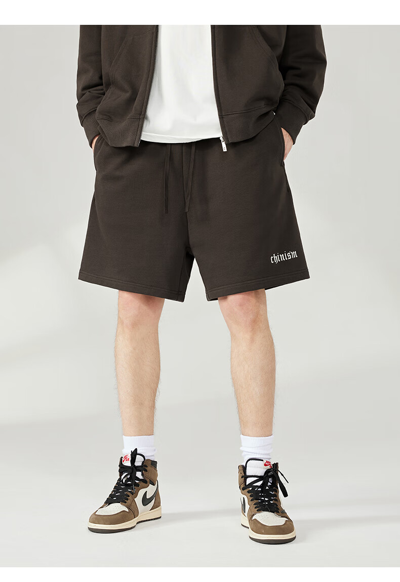 CHINISM Ch Short Pants for Men, Summer Simple Pure Cotton Knit Trendy Casual Sports Shorts, Knee-Length Pants CJ2212Y6037 14