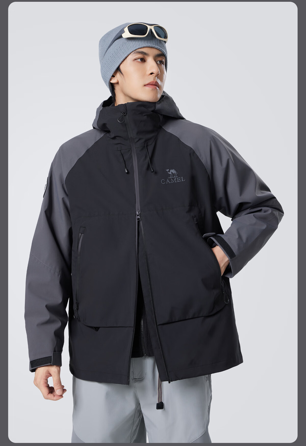 CAMEL Men's Outdoor Jacket, Three-In Windproof And Waterproof Coat, Hiking Wear, Outerwear for Men M34CA49650 18