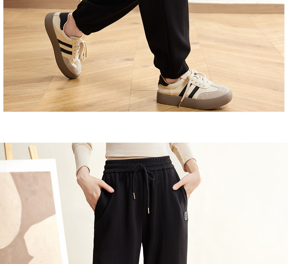 Halo Queen Women's Casual Pants with Drawstring Elastic Waist, Straight-Leg Trousers with Tapered Legs, Slimming And Versatile Sports Pants, New Product H143R1014 20