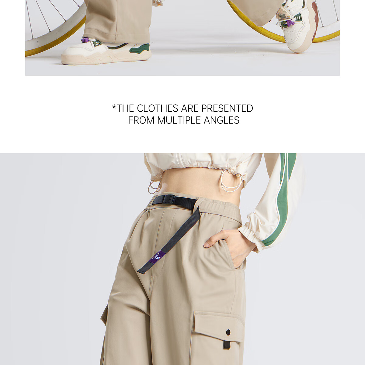 CAMEL Men's Cargo Pants, Wide-Leg Style, Wang Junkai's Same Style, Spring And Summer Soft Shell Straight-Leg Casual Trousers M14CAWI644 41