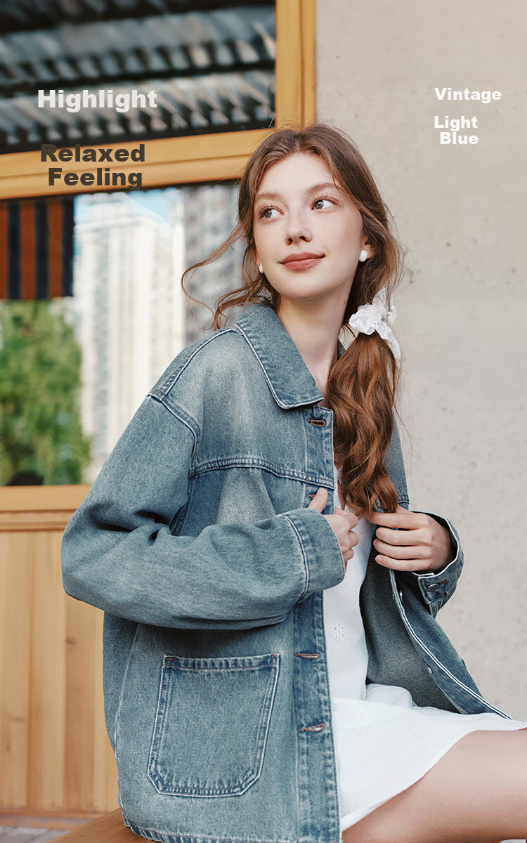 Semir Women's Denim Jacket Short Retro Fashion Boxy Jacket 2026 Spring Commuter 109126108005 7