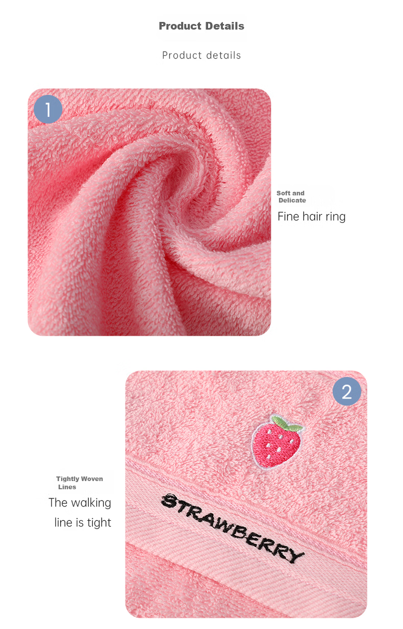 Grace Children's Face Towel, Home Textiles, 100% Pure Cotton Towel, Comfortable And Soft Fruit Face Towel, Four-Pack Set 10