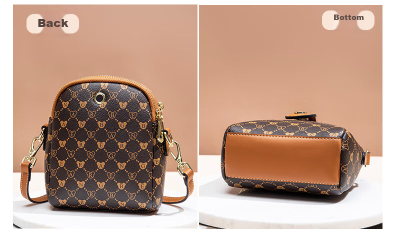 Xiaoxiongyilian Shoulder Crossbody Mini Bag for Women, Phone Pouch, Fashionable Versatile Mini Handbag, Printed Bucket Bag, Valentine's Day Gift 19
