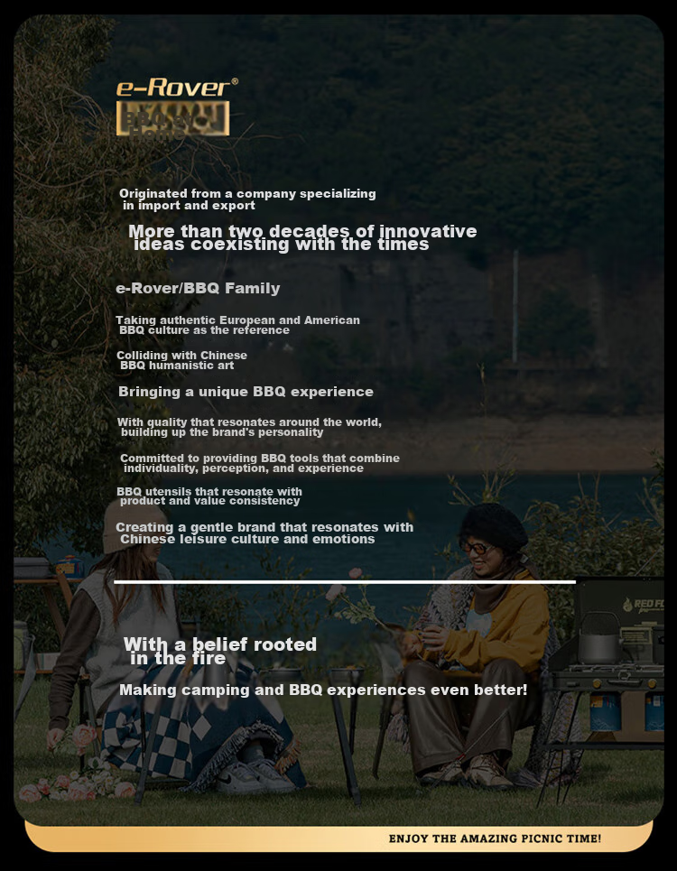 E-Rover Barbecue Grill, Outdoor Portable Large Charcoal Grill for Car And Home Use, High Capacity Barbecue Stove with 46cm Diameter 23