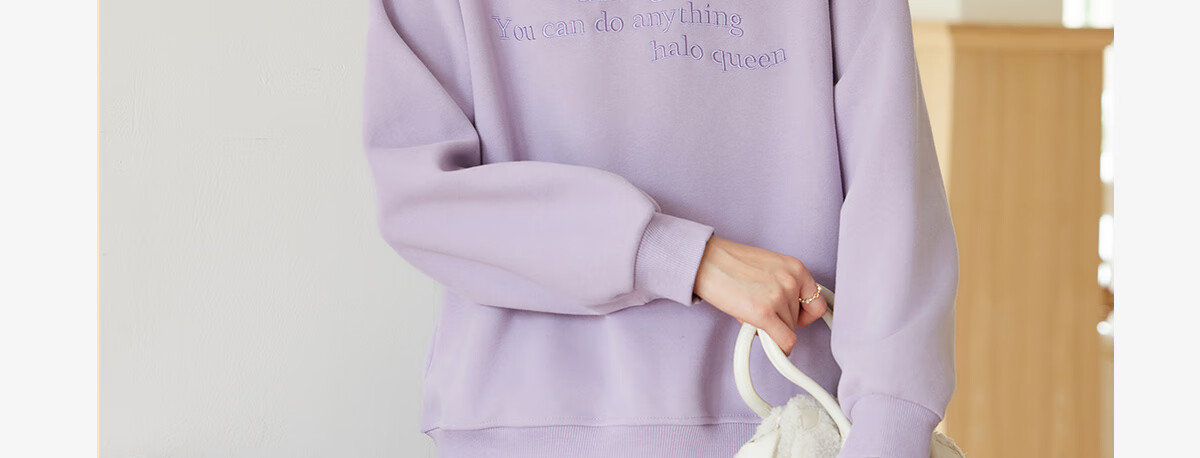 Halo Queen Women's Sweatshirt, Spring And Autumn Round Neck, Letter Print, Fashionable Versatile Comfortable Casual Pullover Top, New Product H143W1028 7