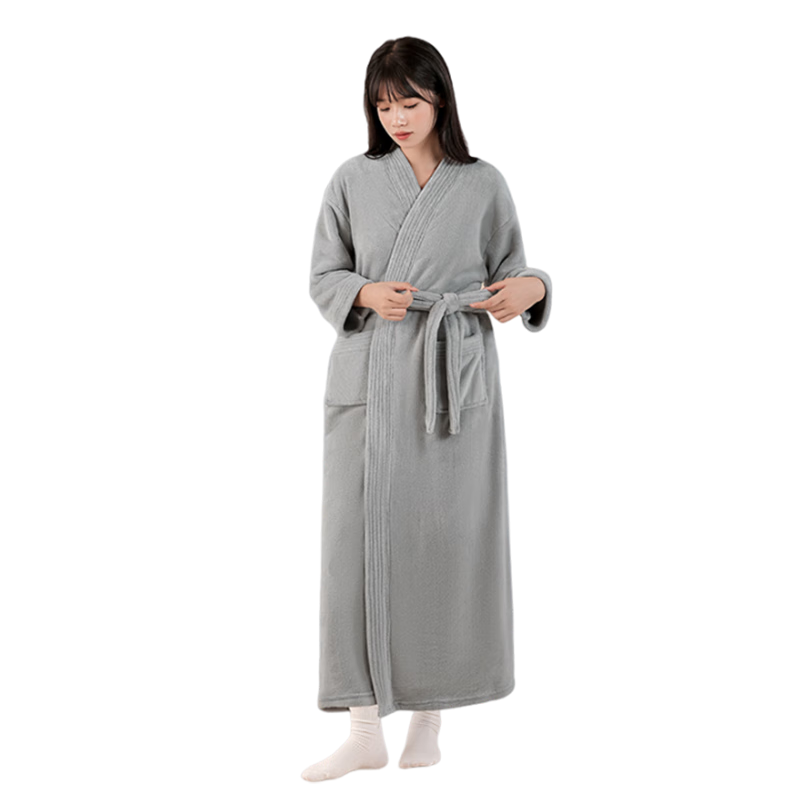 Sanli New Autumn Winter Home Bathrobe Women Milk Velvet Men Couple Pajama Set Extended Thickened Robe 185cm