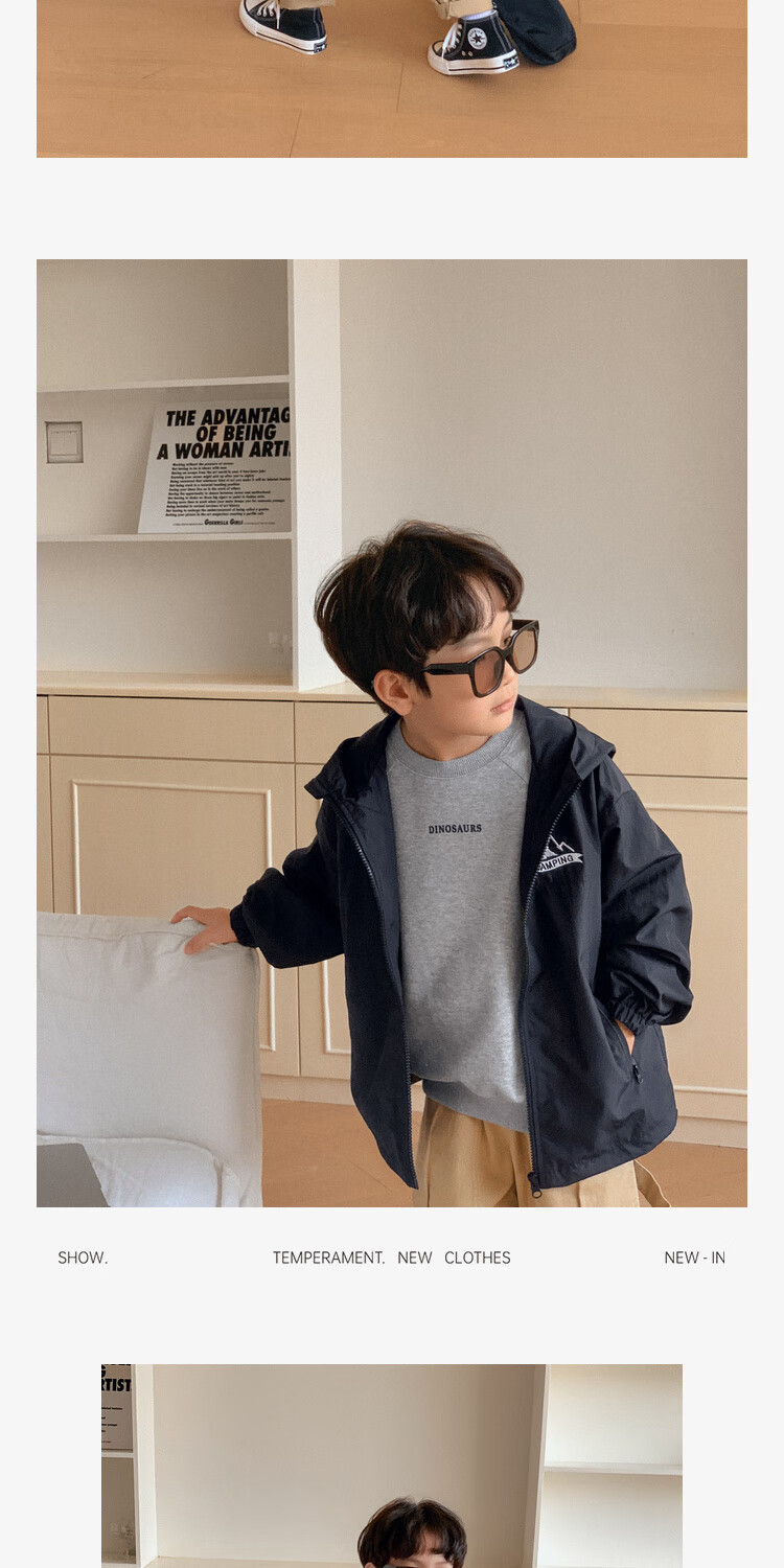 LUSON Chen Dazhu Boys Outdoor Hooded Workwear Jacket 2025 Spring Autumn New Children's Water-Repellent Mountaineering Coat 13