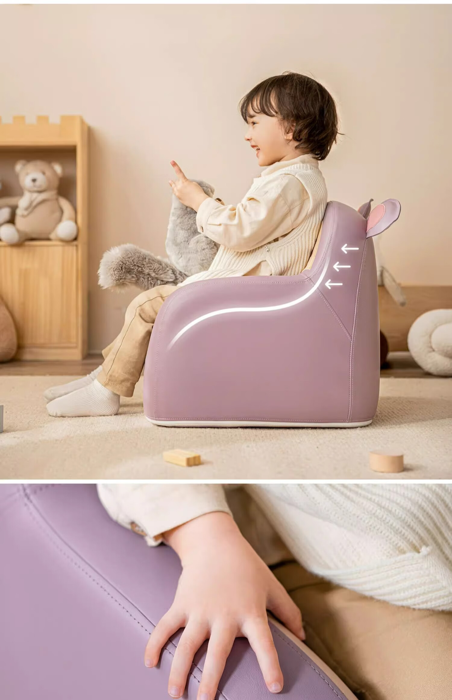 Manlong Children's Sofa, Cute Cartoon Design for Girls And Boys, Small Sofa Stool, Space Capsule Seat - Pippi The Clow 6