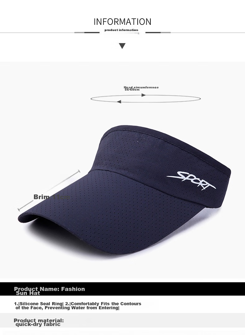 BIKEBROS Sun Hat, UV Protection Cap, Spring And Summer Outdoor Cycling Versatile Visor, Quick-Drying Breathable Sunhat for Women And Men, Navy Blue 2