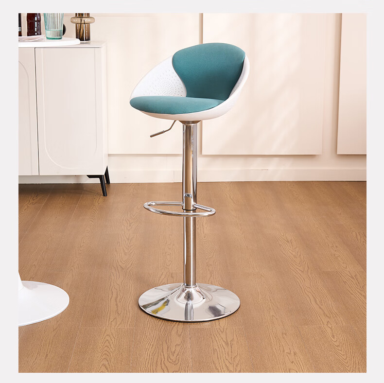 BECAUSES Bar Stool Adjustable Height Chair High Stool Swivel Chair Home Cashier Counter Chair Negotiation Chair 0181 Peacock Blue 18