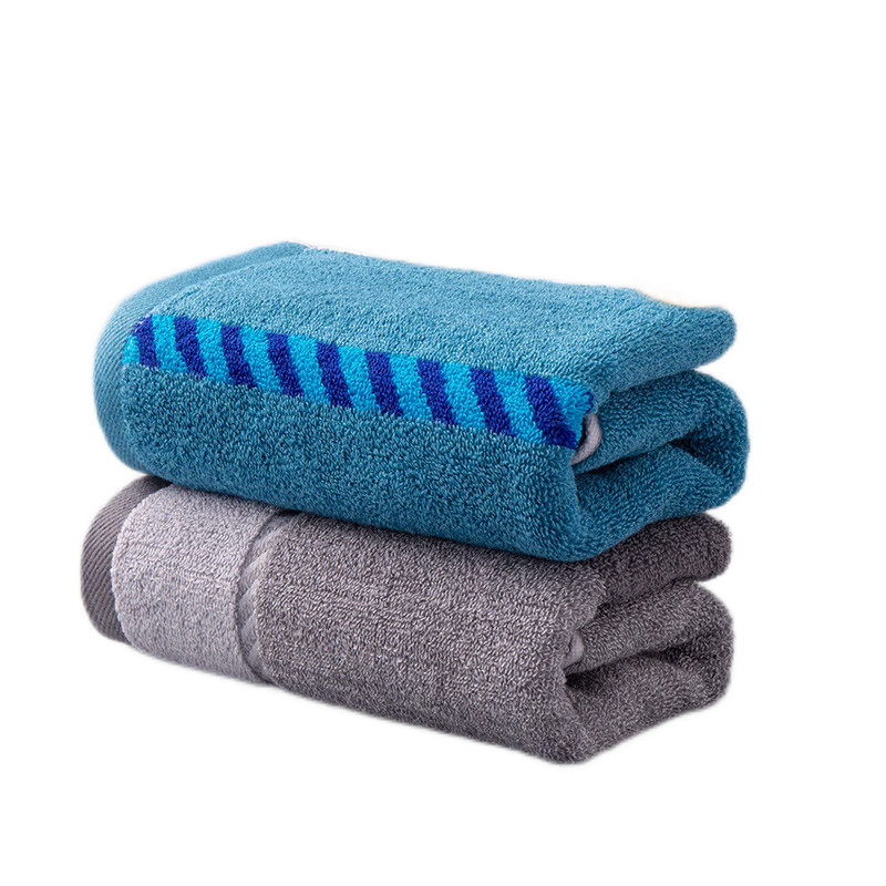 Grace Pure Cotton Towels for Men, 2-Pack, Antibacterial, Anti-Mite, Absorbent, for Face Washing And Bathing, Thickened Towels, 110g/piece, Sports