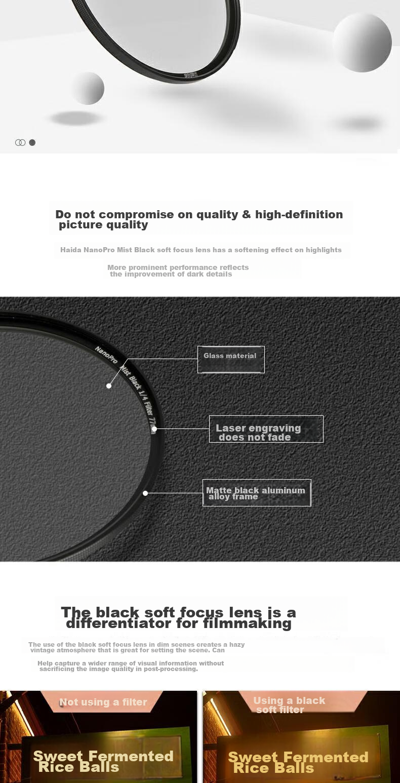 Haida NanoPro 67mm Black Soft Filter, 1/4 Soft Focus Diffusion Filter, Suitable for Portrait Photography And Video, Compatible with Canon, Nikon, Sony And Other Mirrorless And DSLR Camera Lenses 13