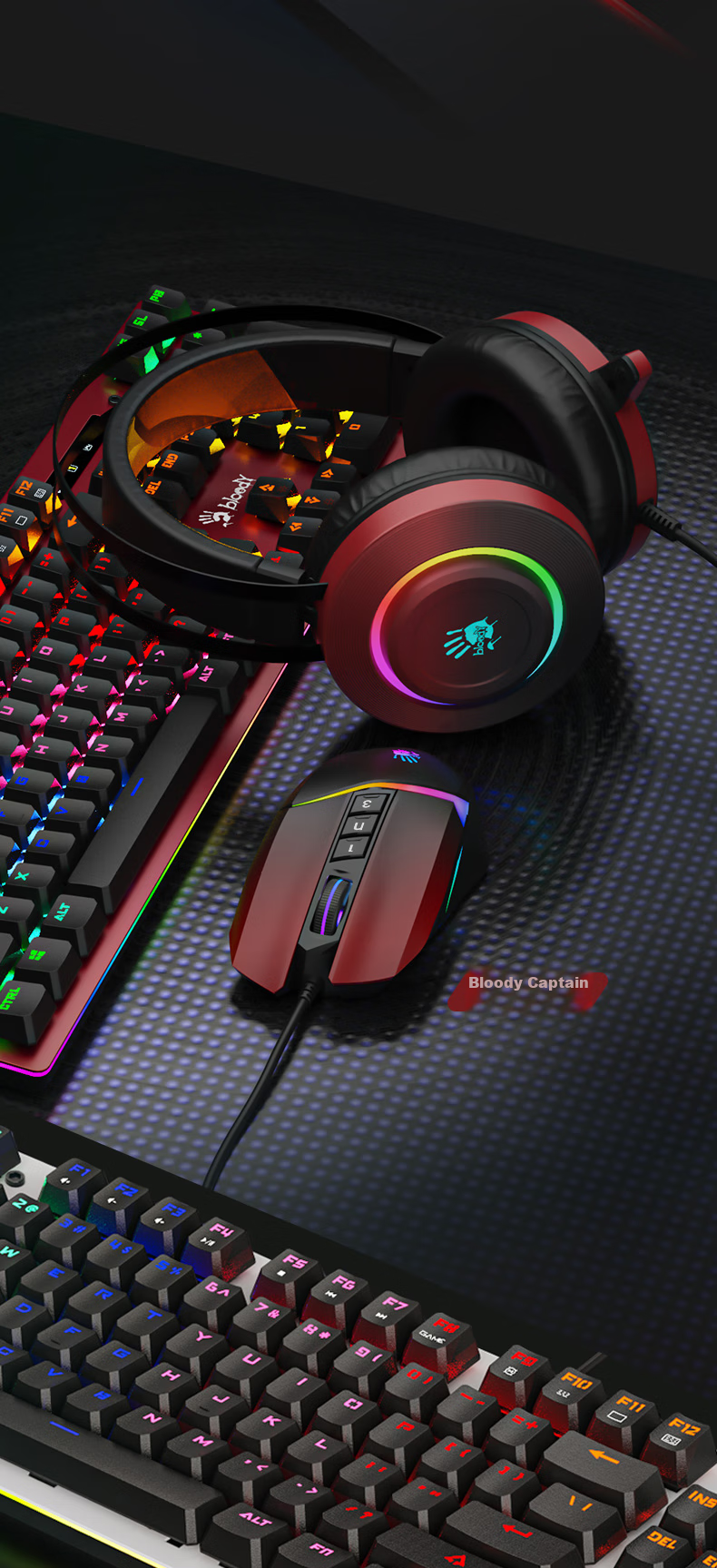 A4TECH V8MMax Large Right-Hand Wired Mouse, Gaming Mouse, E-Sports Mouse, Triangular Mouse for Gaming, Blood Hand Phantom, Black, Wired 12