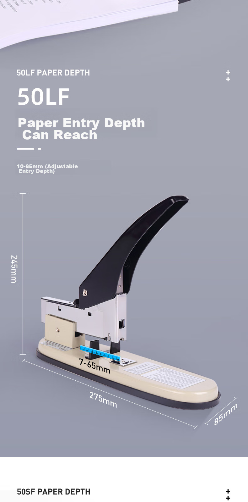KW-Trio Heavy-Duty Stapler, Large Capacity Office Stapler, Thickened 23 Series, Can Staple up to 100 Pages 4