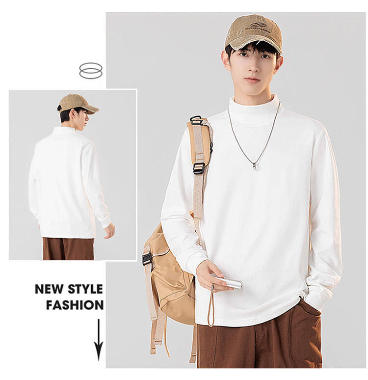 Mianzhi Men's Winter Warm Thicker Base Layer Half Turtleneck Long Sleeve T-Shirt Gray 2XL 2