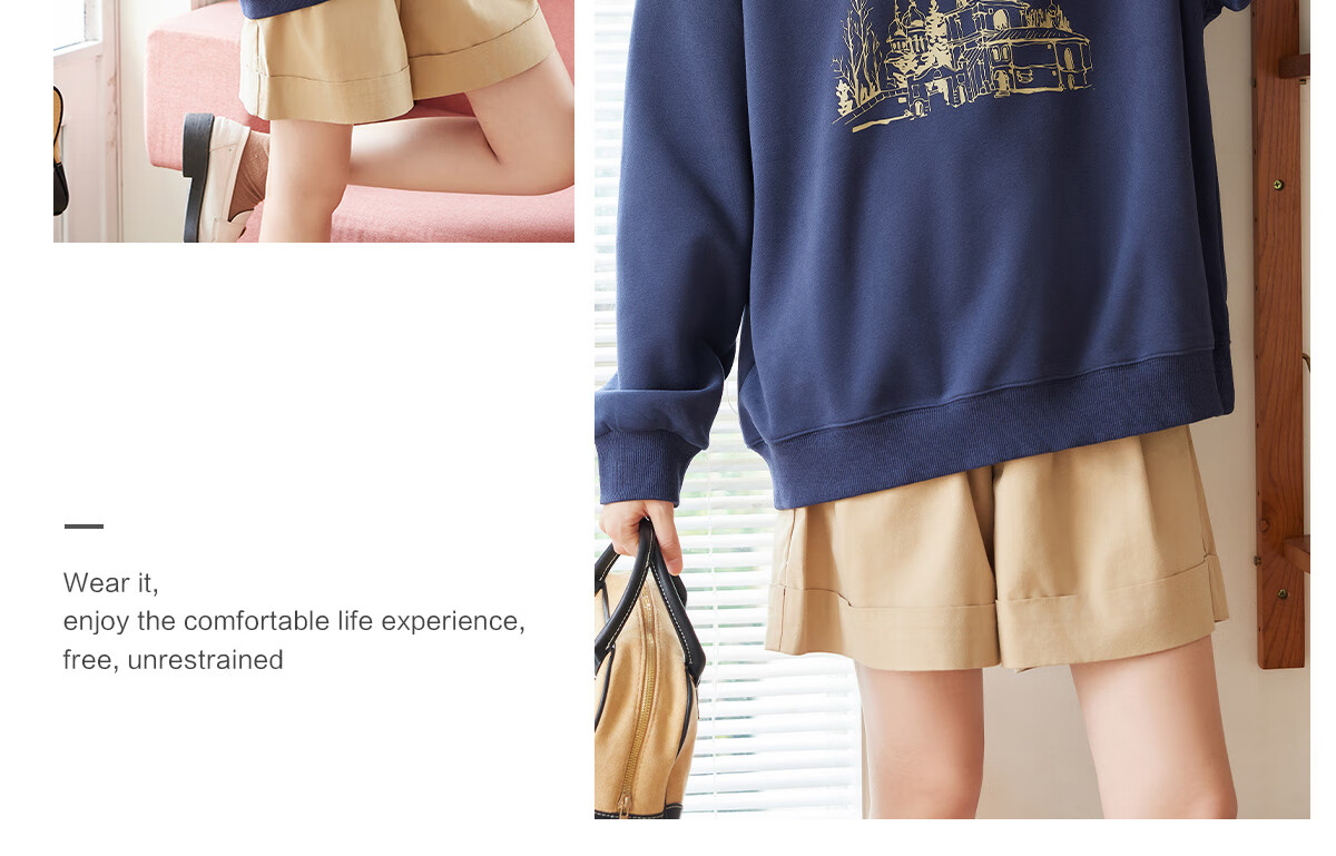 Halo Queen Women's Sweatshirt, Spring And Autumn Round Neck, Letter Print, Fashionable Versatile Comfortable Casual Pullover Top, New Product H143W1028 49