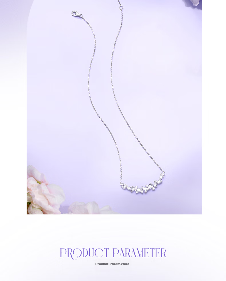 Fanci Wisteria Flower Smile Necklace Purple Women's Silver Bracelet, Luxurious High-End Birthday Gift for Wome 6