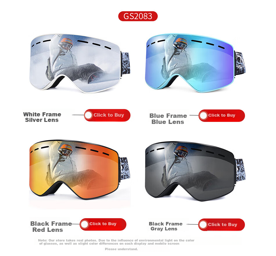 SooGree Ski Goggles for Adults, Anti-Fog Ski Glasses for Men And Women, Double-Layer Wearable with Prescription Lenses, Skiing Equipment for Mountaineering 14