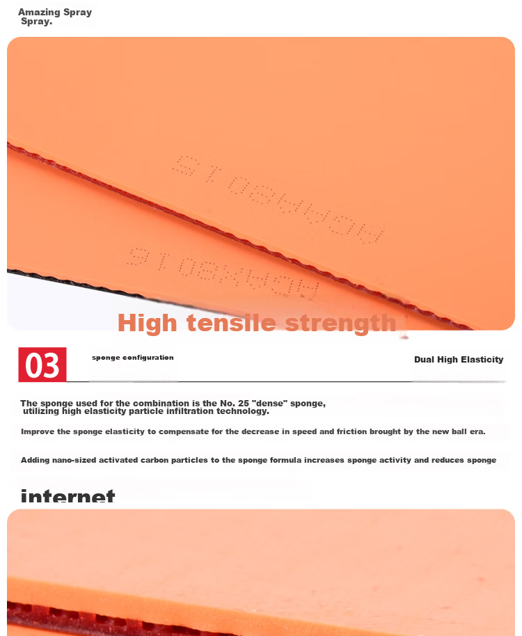 DHS Kuangbiao 8 Rubber Set, Kuangbiao Eight Table Tennis Rubber Inverted Rubber, Red 39 Degrees 2.15mm 9