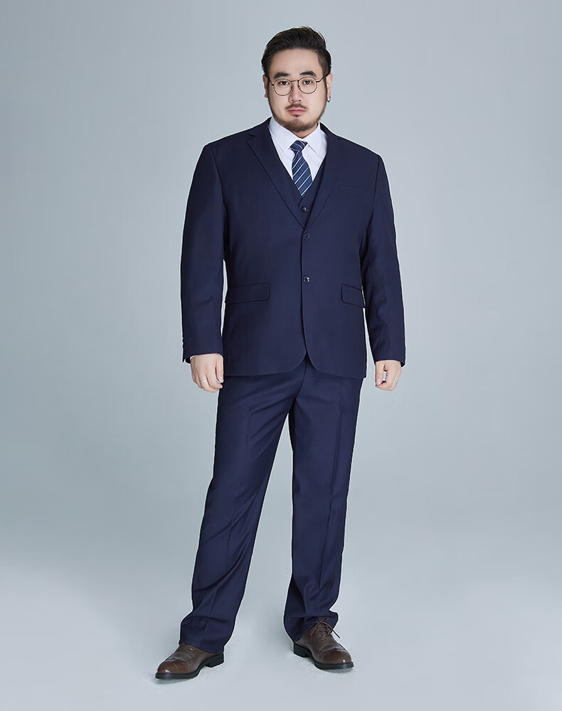 Ayoupang Large Size Suit Set for Men, Loose-Fitting Professional Formal Wear, Business Jacket, Plus-Size Wedding Groom's Suit, Formal Attire 11