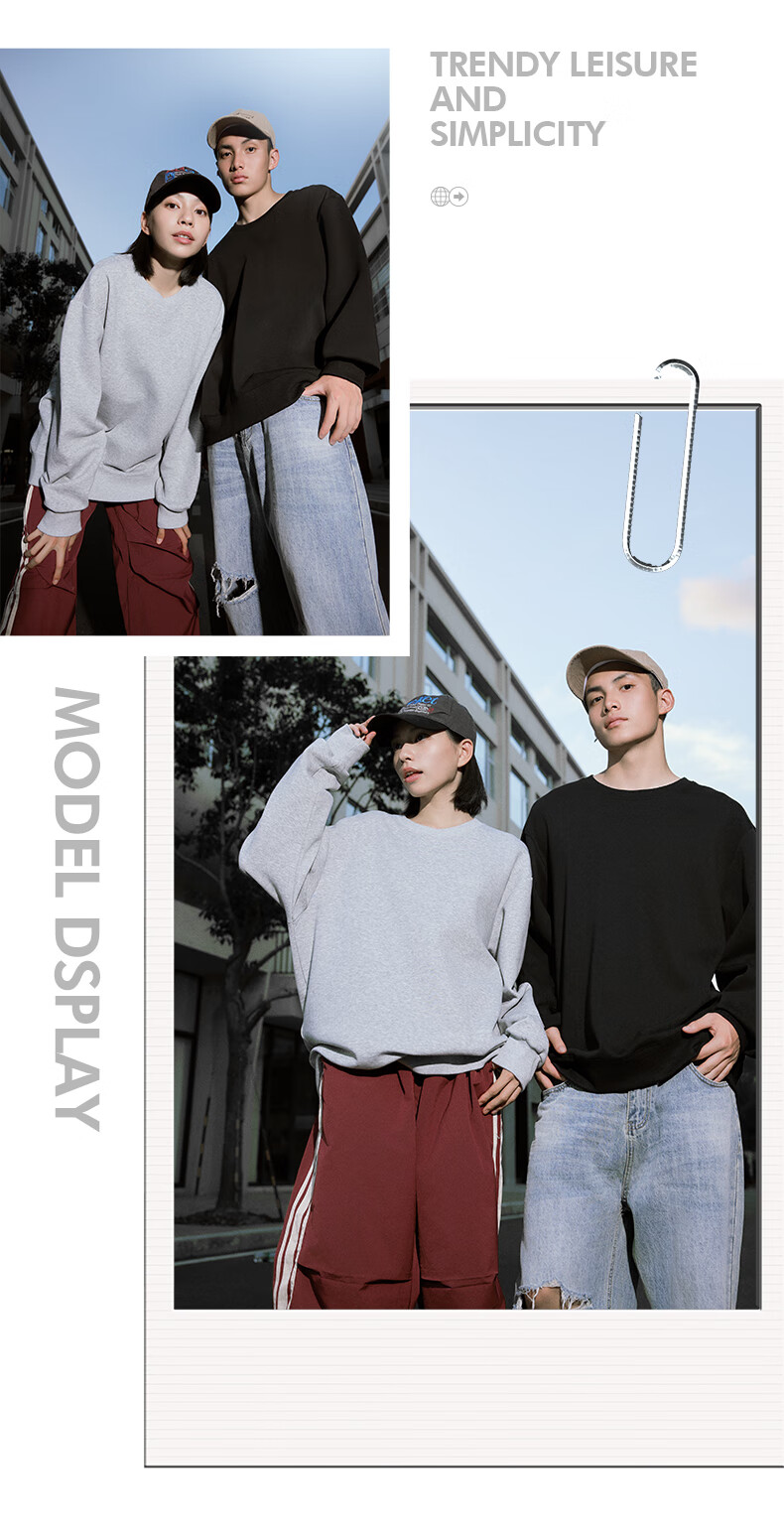 JEANSWEST LIFE Men's Crew Neck Sweatshirt 2025 Spring Autumn New Long Sleeve Casual Knit Jacket 5