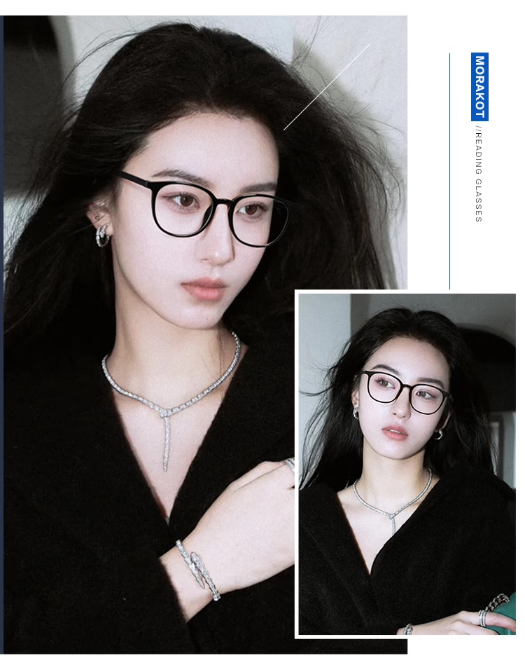 Molake German Imported Material Bifocal Reading Glasses for Women, Fashionable High-Definition Anti-Blue Light Anti-Radiation Glasses, Top Brand 5