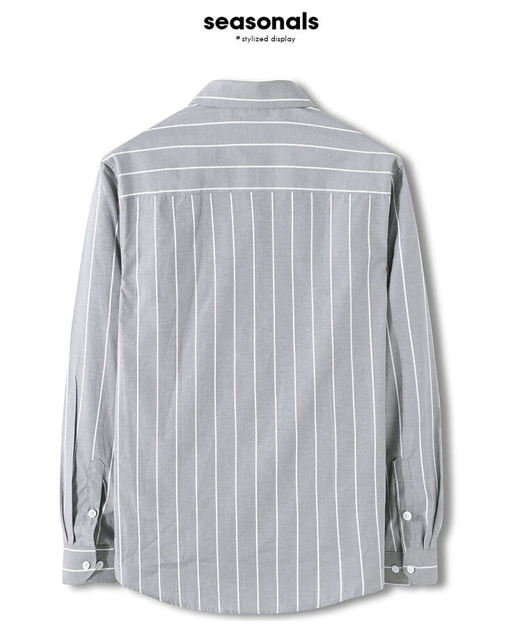 TUCANO Men's Shirt, Spring And Autumn Cotton Comfortable Lapel Long-Sleeve Shirt, Fashionable Striped Top, Men's Clothing, Black XL 10