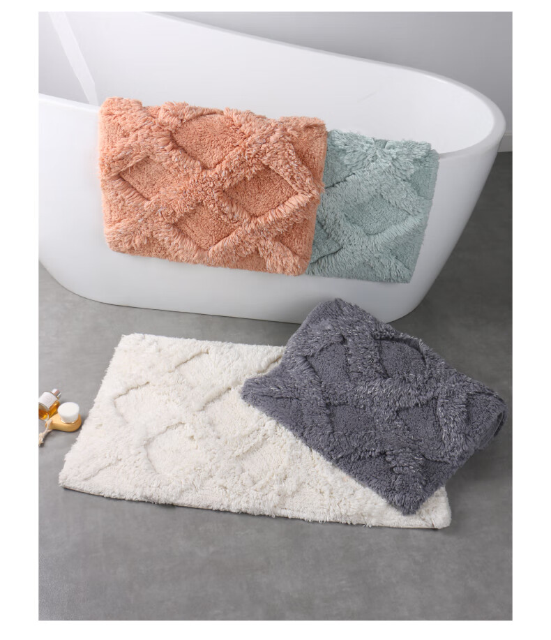 Amarelle Elegant Orchid High-Quality Absorbent Bathroom Mat, Dirt-Resistant Non-Slip Mat26 Rose Red (50*80cm) 12