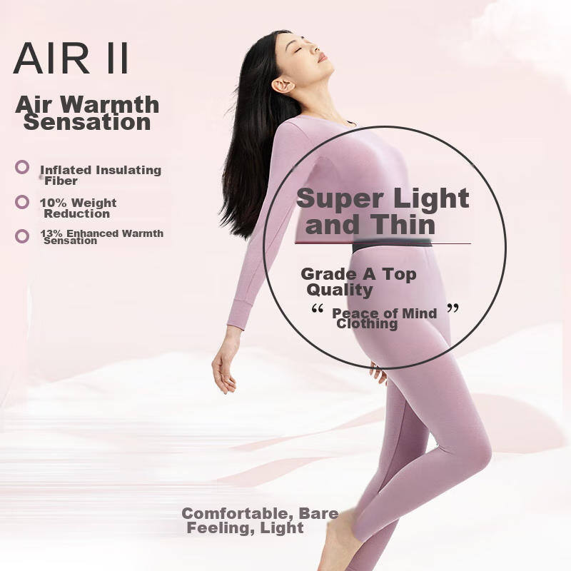 JD Jingzao [Heating, Antibacterial, Light Warmth] Lightweight Seamless Men's Thermal Underwear, Men's Autumn Top And Bottom, Black XXL