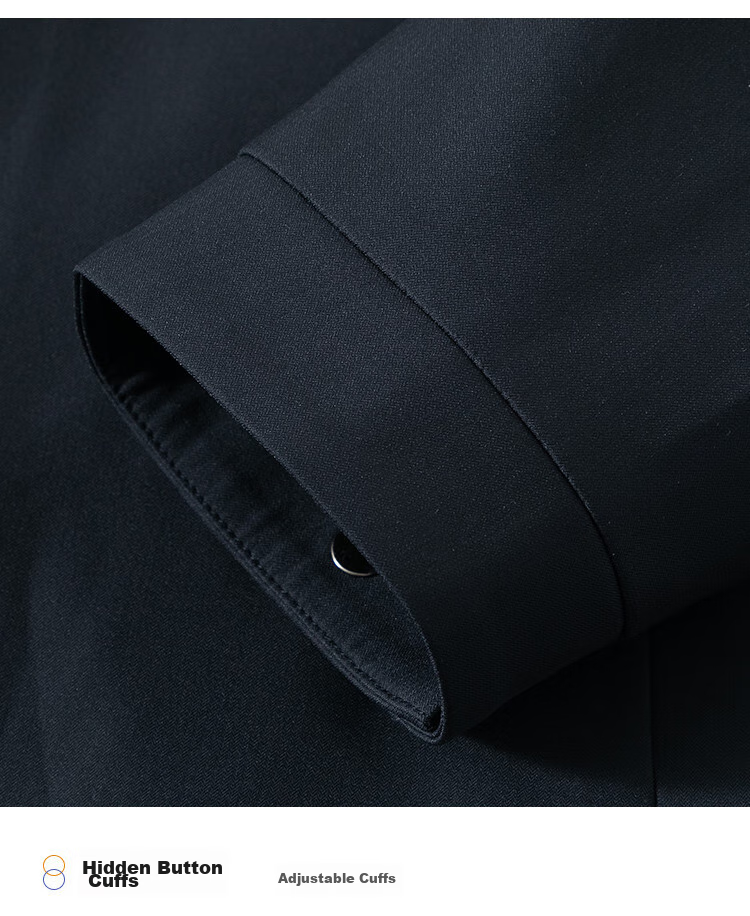 FIRS [Fleece-Lined] Jacket for Men, Lapel Collar, Windproof, Warm, Spring And Autumn, Business Casual, Commute, Work, Waterproof Coat 14