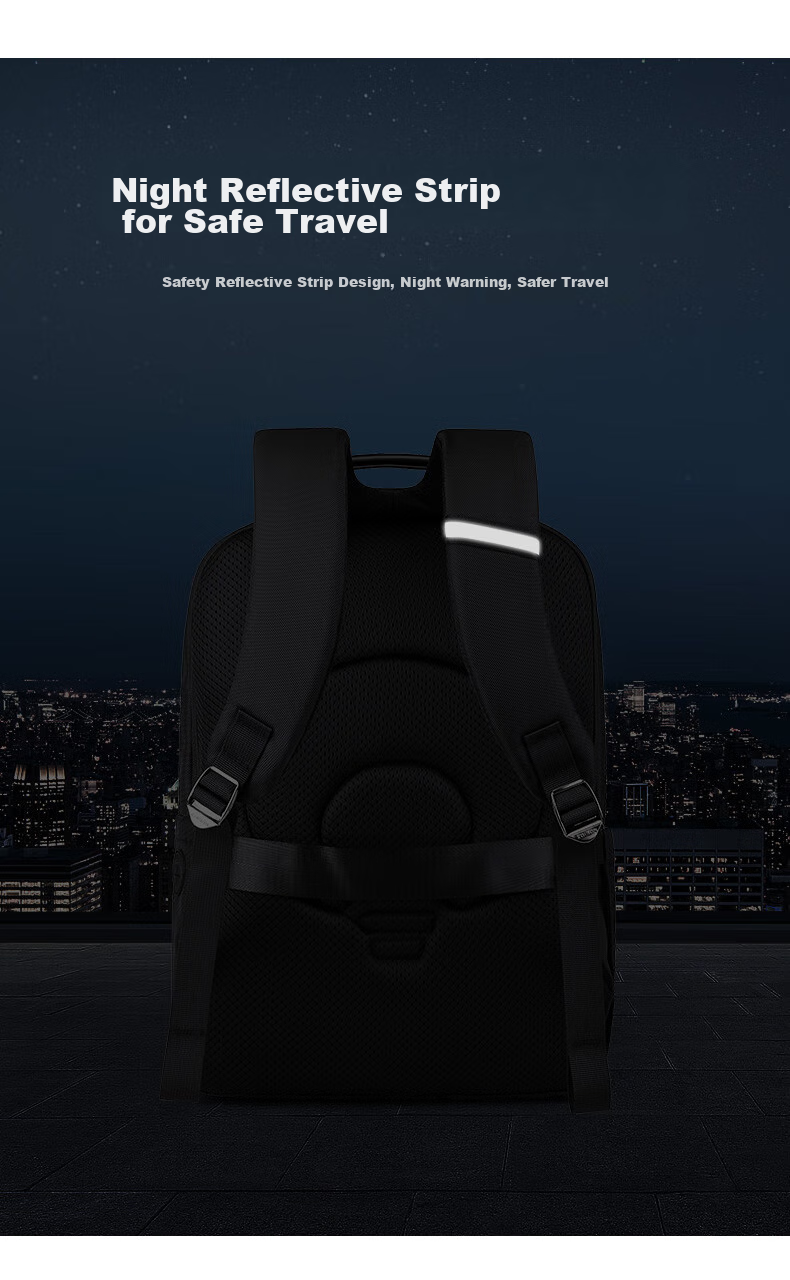 Edison Men's Backpack Business Commute Laptop Bag Large Capacity Water-Resistant Backpack E011-1 Black 12