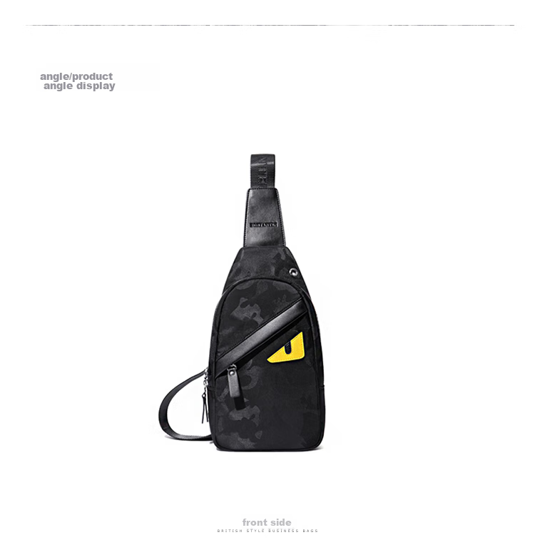 BOSTANTEN Men's Chest Bag And Waist Pack, Mini Shoulder Crossbody Bag for Young Men, Monster-Themed Trendy Backpack for College Students, Phone Bag And Sports Bag 12