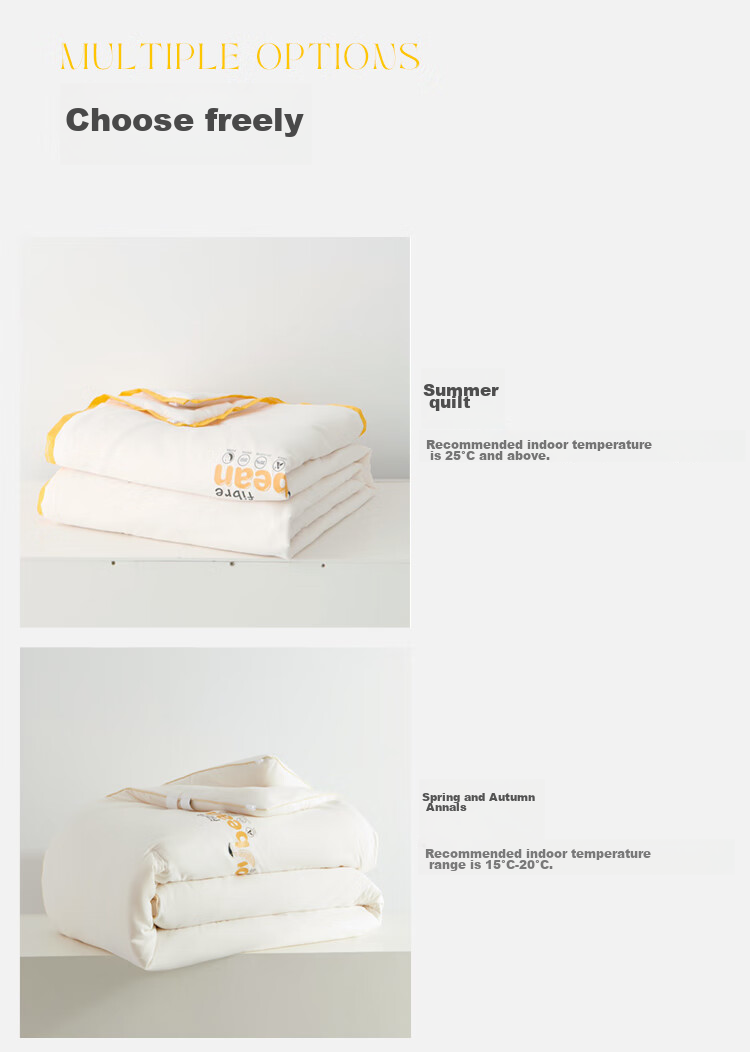 Dohia Soybean Fiber Quilt, Class A Pure Cotton 50% Soybean Spring And Autumn Comforter, All-Season Duvet Insert, Approximately 4.3 Jin (2.15 Kg), 203*229cm 15