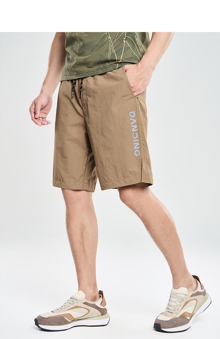 DANCING WOLVES [Draping And Wrinkle-Resistant] Summer Quality Elastic Casual Pants Men's Casual Shorts 001 Black 52/L 8