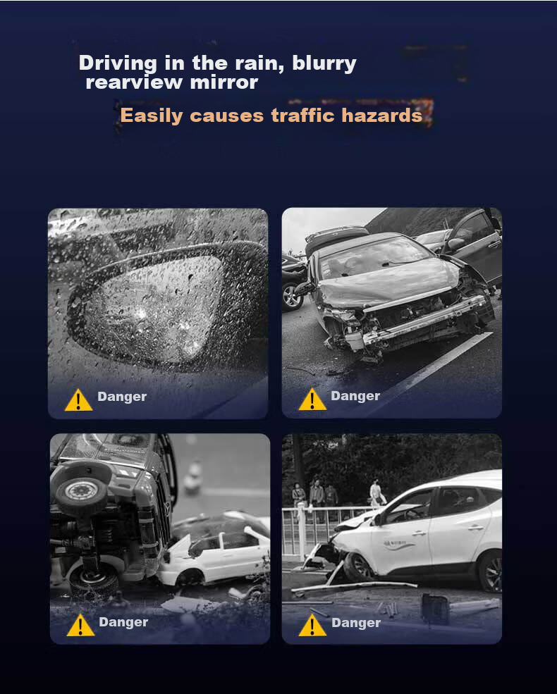 Zhunhang Car Rearview Mirror Rain Film, Reversing Mirror Waterproof Sticker, Side Window Anti-Fog And Anti-Glare High-Definition Water Repellent Film, Universal Fit 5