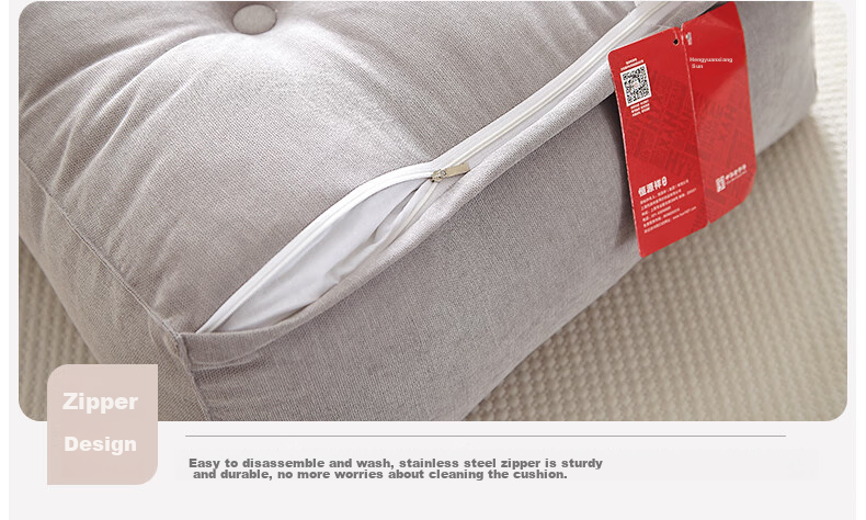 Hengyuanxiang Bed Head Triangle Cushion, Enlarged Car Backrest, Removable And Washable, Sofa Lumbar Support, Office Back Protection Pad, 55*25*50 19