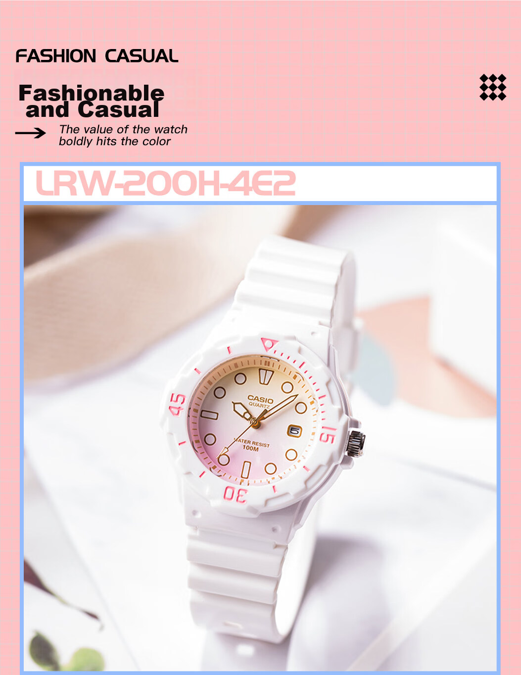 Casio Watch for Women Students, Exams, Children's Analog Watch, Luminous, Sports, Waterproof, Quartz Watch for Men And Women LRW-200H 11