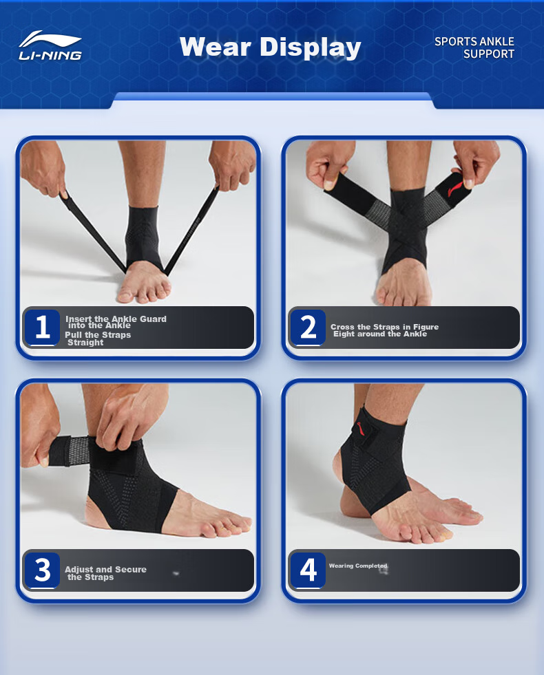 Li-Ning Ankle Brace, Foot Protector, Ankle Guard, Anti-Sprain Recovery Sleeve, Basketball Sports Ankle Joint Fixation Brace 12